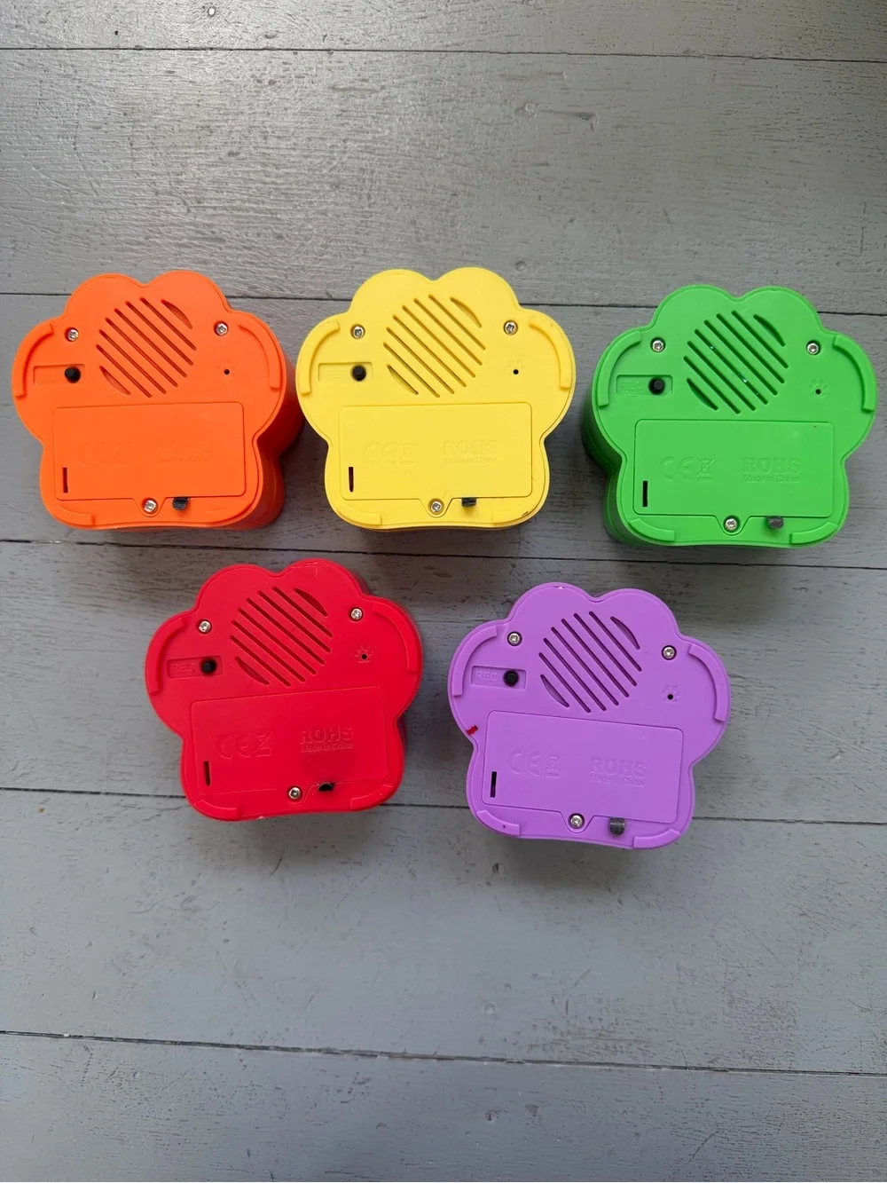 Pet Communication Buttons Paw-Shaped Recordable Set of 5